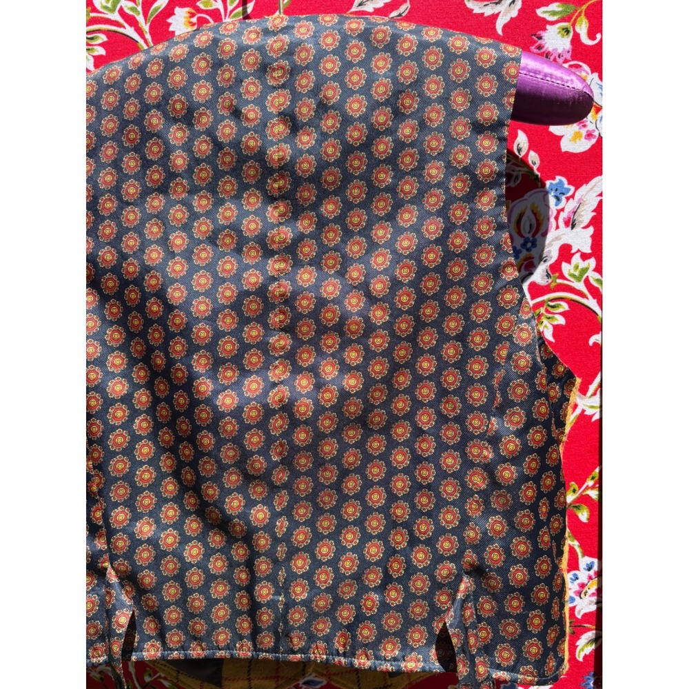 Vintage Gap Mustard Yellow Plaid Wool Blend Retro Equestrian Vest Women's Size M - Picture 14 of 16